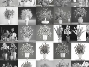 Collection of bouquets 40 pieces 3D 모델