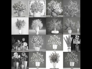 Collection of bouquets 40 pieces 3D 모델