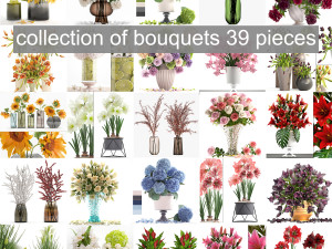 Collection of bouquets 39 pieces 3D Model