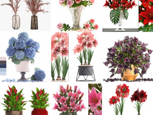 Collection of bouquets 39 pieces Modelo 3D