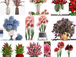 Collection of bouquets 39 pieces 3D Model