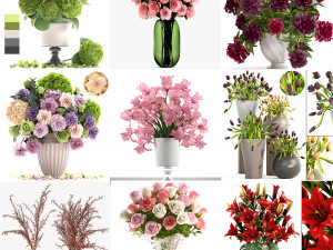 Collection of bouquets 39 pieces Modelo 3D