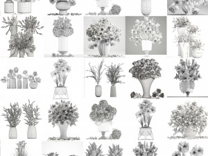 Collection of bouquets 39 pieces Modelo 3D