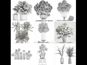 Collection of bouquets 39 pieces Modelo 3D