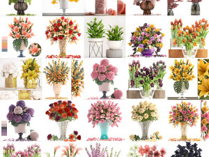 Collection of bouquets 40 pieces 3D Модель