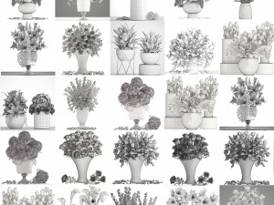 Collection of bouquets 40 pieces 3D Модель