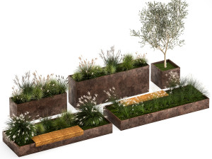 Bushes For Landscaping And Urban Environments 1139 3D Model
