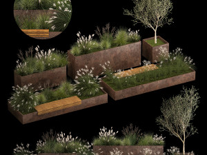 Bushes For Landscaping And Urban Environments 1139 3D Model