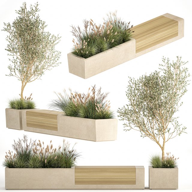 Bushes For Landscaping And Urban Environments 1140 3D 모델 .c4d .max .obj .3ds .fbx .stl .blend 