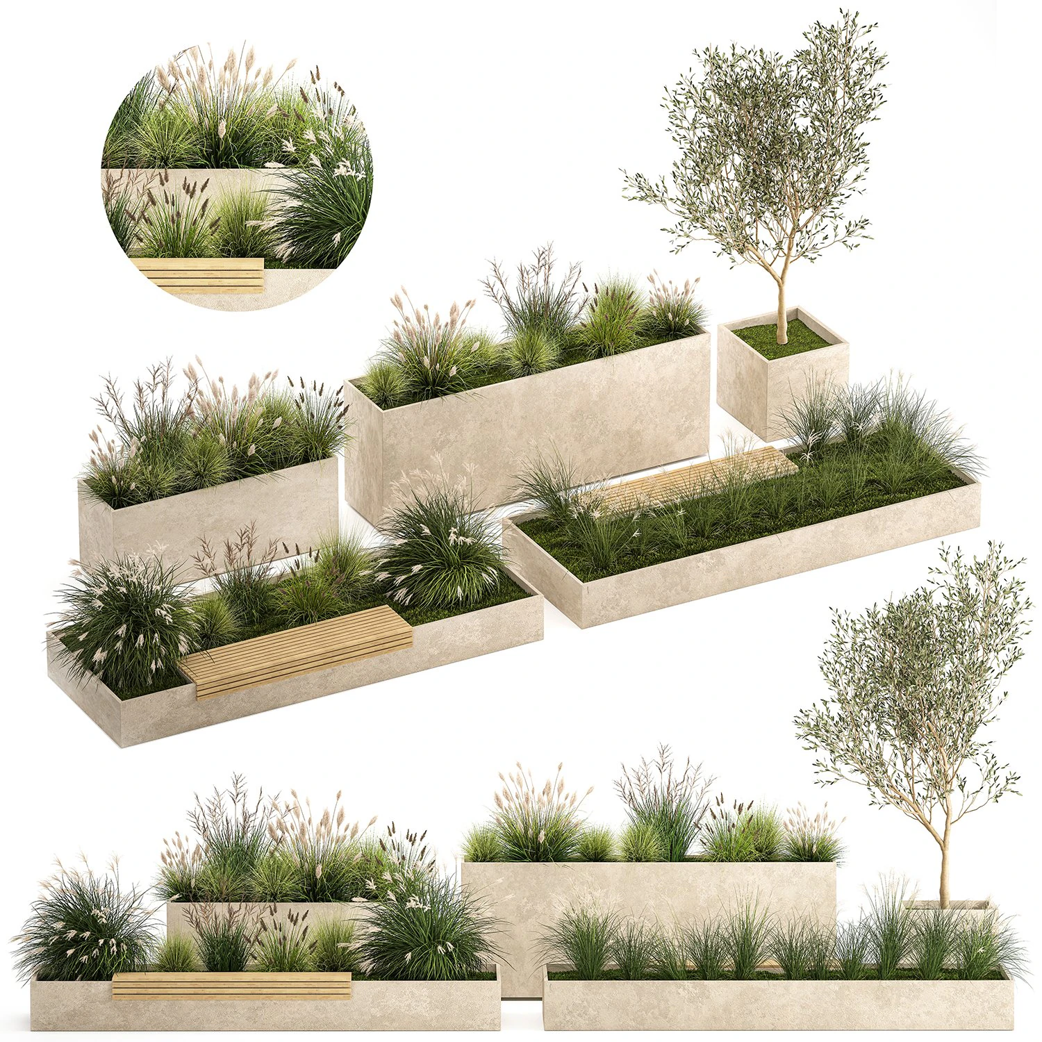 Bushes For Landscaping And Urban Environments 1141 3D Model .c4d .max .obj .3ds .fbx .stl .blend 