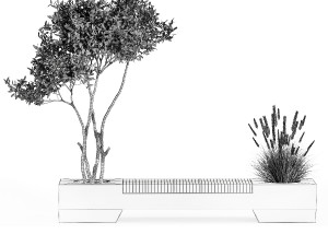 Bushes and tree for landscaping and urban environment 1145 3D Model