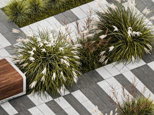 Bushes with bench for outdoor environment 1147 3D Модель