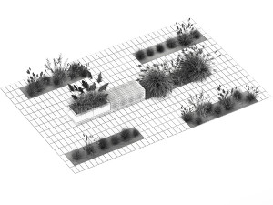 Bushes with bench for outdoor environment 1147 3D Модель