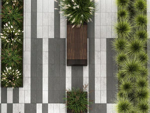 Bushes with bench for outdoor environment 1148 3D Model