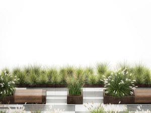 Bushes with bench for outdoor environment 1148 3D Модель