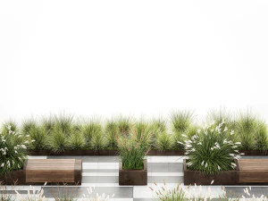 Bushes with bench for outdoor environment 1148 3D Model
