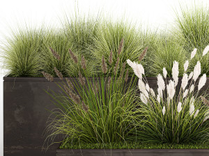Grass and bushes in a rusty flowerbed 1148 3D मॉडल