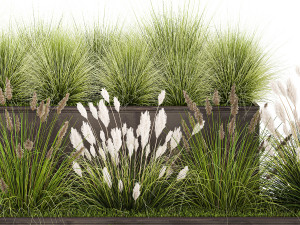 Grass and bushes in a rusty flowerbed 1148 3D मॉडल
