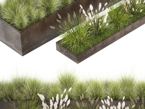 Grass and bushes in a rusty flowerbed 1148 3D मॉडल