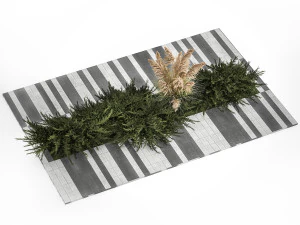 Juniper bushes and pampas grass for landscaping 1170 3D Model