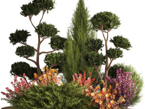 Garden Of Nivaki Thuja Juniper And Barberry 1175 3D Model