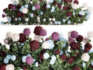 Arbustos de hort&ecirc;nsias para paisagismo de jardins 1183 Modelo 3D