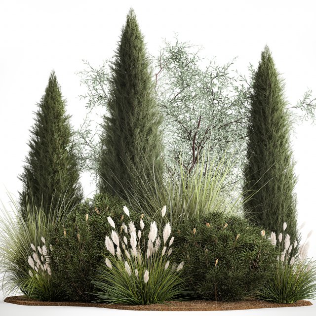 Trees And Bushes For The Garden Spruce Thuja 1188 3D Model .c4d .max .obj .3ds .fbx .stl .blend 