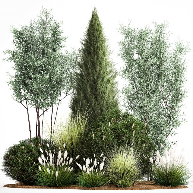 Trees And Bushes For The Garden Spruce Thuja 1190 3D Модель .c4d .max .obj .3ds .fbx .stl .blend 