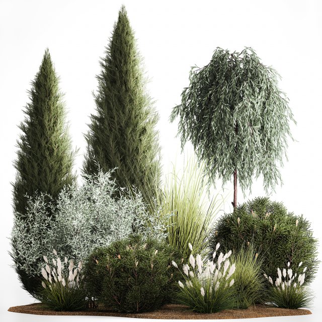 Trees And Bushes For The Garden Spruce Thuja 1192 Modelo 3D .c4d .max .obj .3ds .fbx .stl .blend 