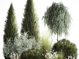 Trees And Bushes For The Garden Spruce Thuja 1192 3D Model