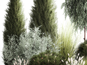 Trees And Bushes For The Garden Spruce Thuja 1192 Modelo 3D