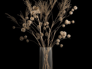 Set Of Bouquets Of Dried Flowers And Pampas Grass 280 Model 3D