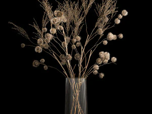 Set Of Bouquets Of Dried Flowers And Pampas Grass 280 3D Model