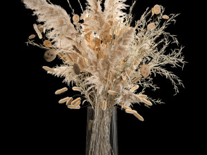 Set Of Bouquets Of Dried Flowers And Pampas Grass 280 Model 3D