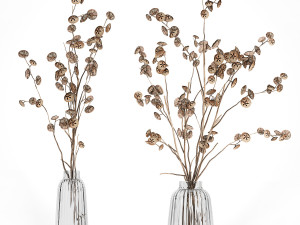 Set of bouquets of dried flowers pampas grass hydrangea 283 3D मॉडल