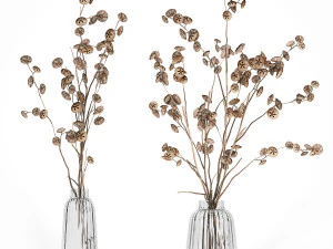 Set of bouquets of dried flowers pampas grass hydrangea 283 3D Model