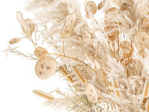 Bouquet of dried flowers in a vase of pampas grass branches reeds 289 Model 3D