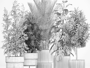 Plants For The Street And Interior In Concrete Pot 1210 Modelo 3D