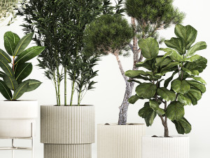 Plants for the street and interior in concrete pots 1211 3D-Modell