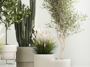 Decorative plants for the street and interior in concrete pots 1212 Modelo 3D