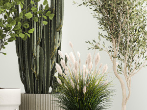 Decorative plants for the street and interior in concrete pots 1212 Modelo 3D