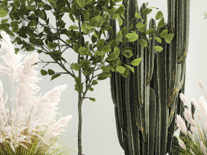 Decorative plants for the street and interior in concrete pots 1212 Modelo 3D