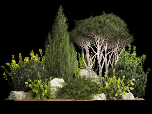 Alpine Hill Pine Topiary Thuja And Juniper 1216 Modelo 3D