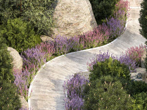 Alpine hillside flowers garden and landscaping 1261 3D Model