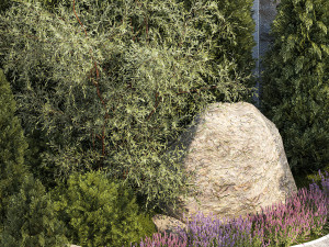 Alpine hillside flowers garden and landscaping 1261 Model 3D