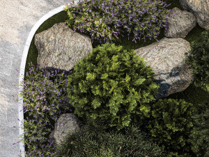 Alpine hillside flowers garden and landscaping 1261 Model 3D