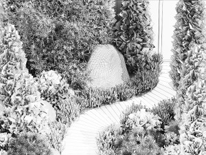 Alpine hillside flowers garden and landscaping 1261 Model 3D