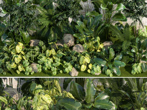 Jardim de palmeiras ex&oacute;ticas e tropicais 1273 Modelo 3D