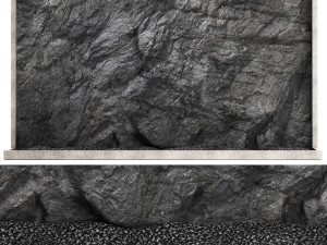 Wall composition black stone rock 3D Model