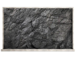 Wall composition black stone rock 3D Model